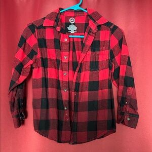 Wonder Nation Kids Red and Black Plaid Flannel